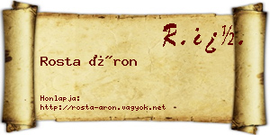 Rosta Áron névjegykártya